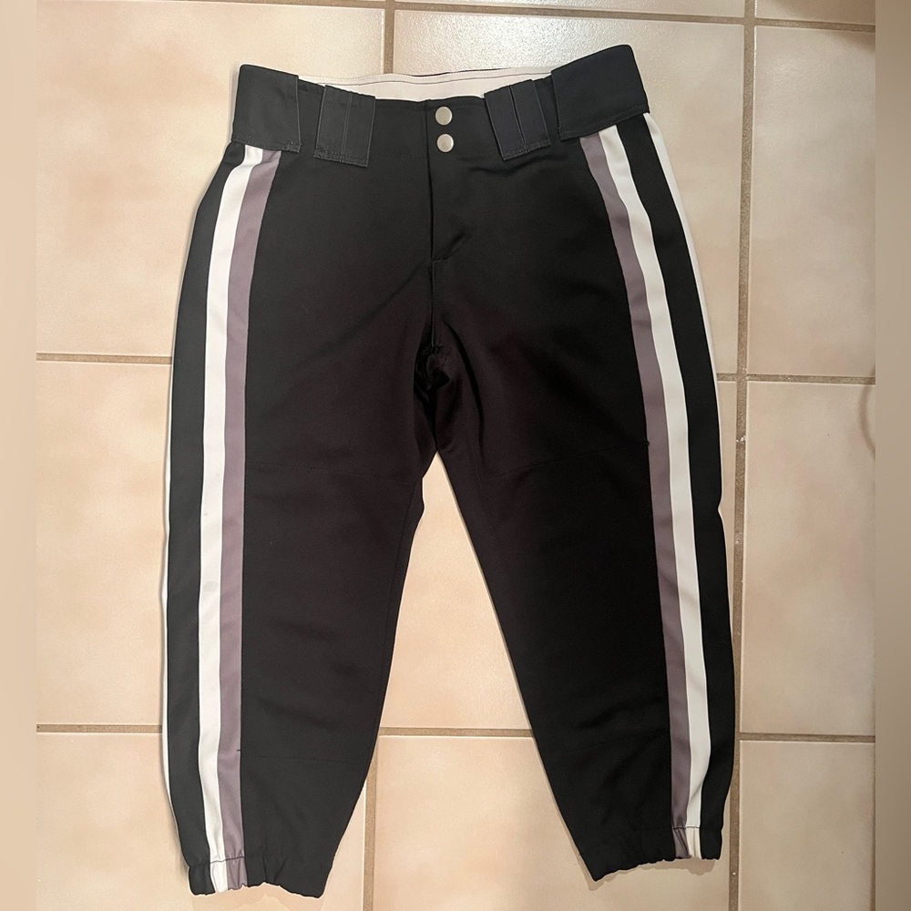 Women black softball pants